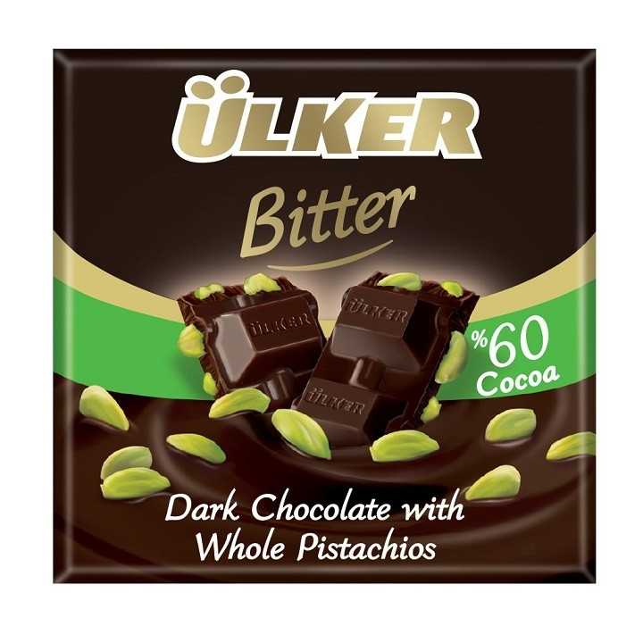 Antep Fistikli Bitter Kare Cikolata 65G 6X6 36