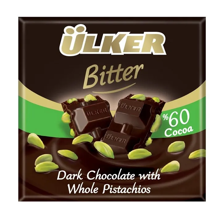 Antep Fistikli Bitter Kare Cikolata 65G 6X6 36