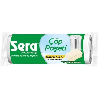 Sera Cop T.Banyo Boy Beyaz Sabun Koku 30Ad 32X42 X50