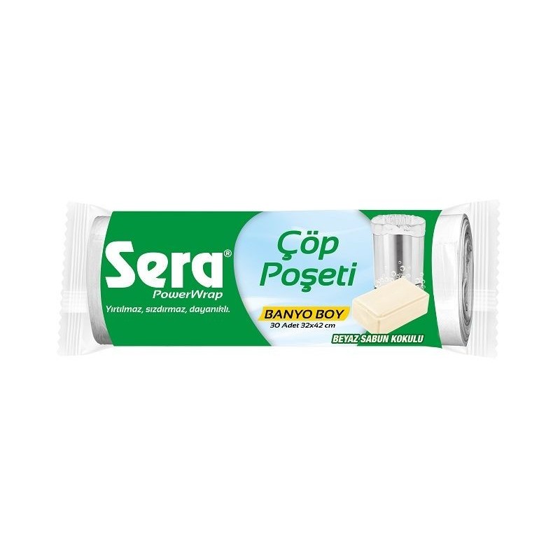 Sera Cop T.Banyo Boy Beyaz Sabun Koku 30Ad 32X42 X50 Sera Cop T.Banyo Boy Beyaz Sabun Koku 30Ad 32X42 X50