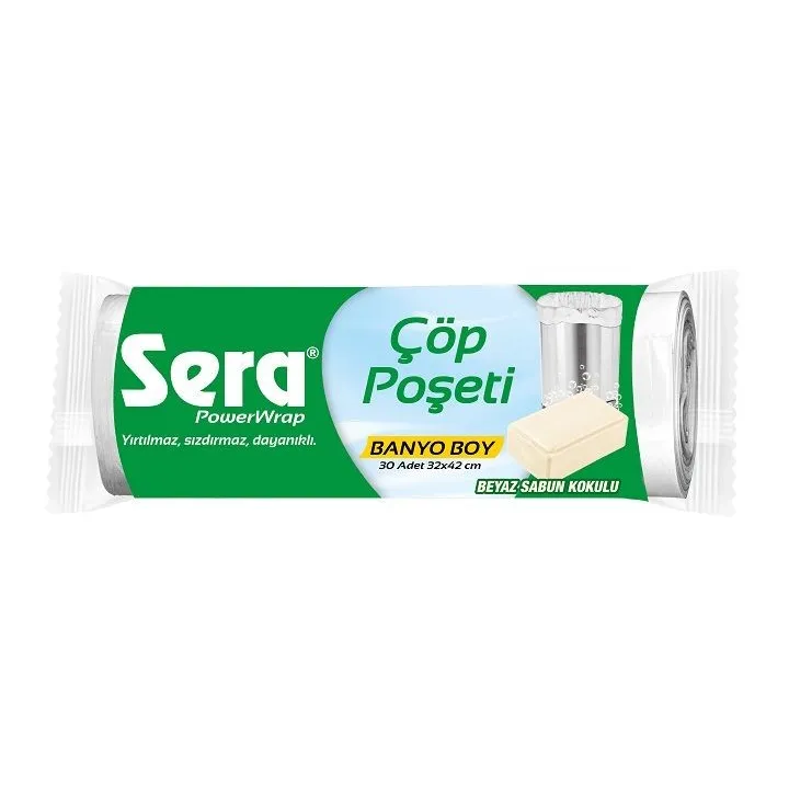 Sera Cop T.Banyo Boy Beyaz Sabun Koku 30Ad 32X42 X50