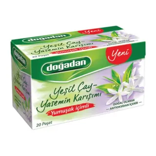 Thé Vert au Jasmin Naturel – Doğadan Yeşil Çay Yasemin Çiçekleri Karışımı 12x20 | Infusion turque florale et raffinée