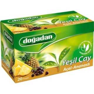 Thé Vert à l’Açaï et à l’Ananas – Doğadan Yeşil Çay Açaï Ananas Karışımı 12x20 | Infusion turque exotique et antioxydante