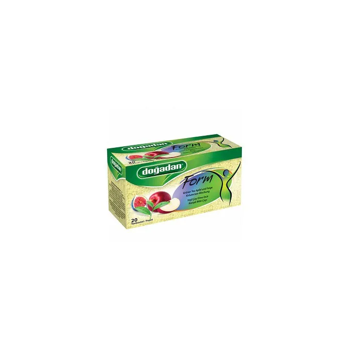 Infusion Minceur au Thé Vert, Pomme et Figue – Doğadan Form Yeşil Çay Elma ve İncirli 12x20 | Tisane turque naturelle et équilib