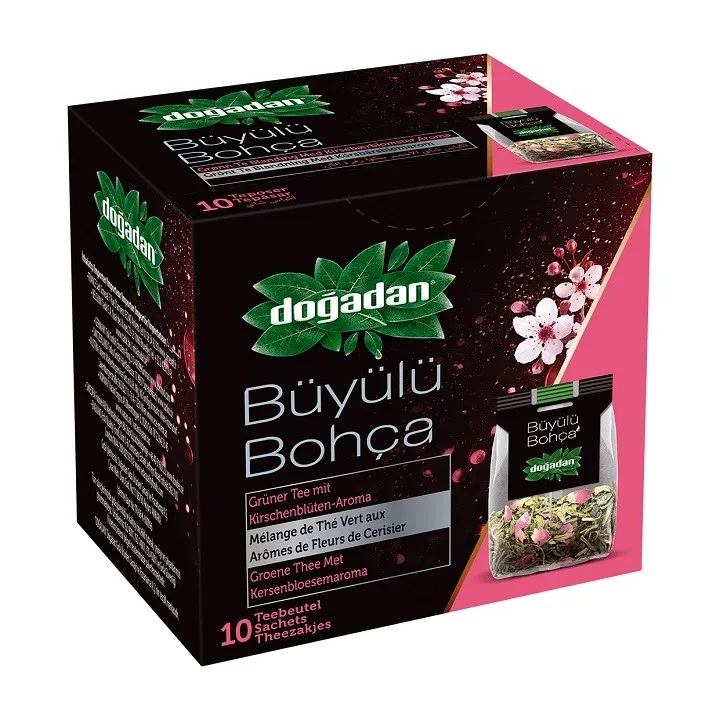 Dogadan Buyulu Bohca Kiraz Cicegi Aromali Yesil Cay( Sakura )X12 Del