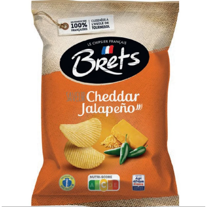 Chips Brets Saveur Cheddar Jalapeno Lot De 10X125G