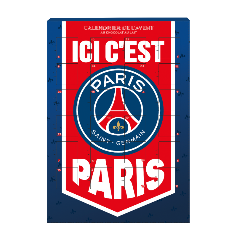 Calendriers de l’Avent PSG – Boîte de 30 x 75g | Vente en Gros Calendriers de l’Avent PSG – Boîte de 30 x 75g | Vente en Gros