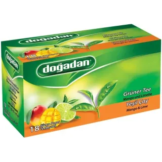 Thé Vert au Mangue et Citron Vert – Doğadan Yeşil Çay Mango & Lime 12x20 | Infusion turque exotique et antioxydante