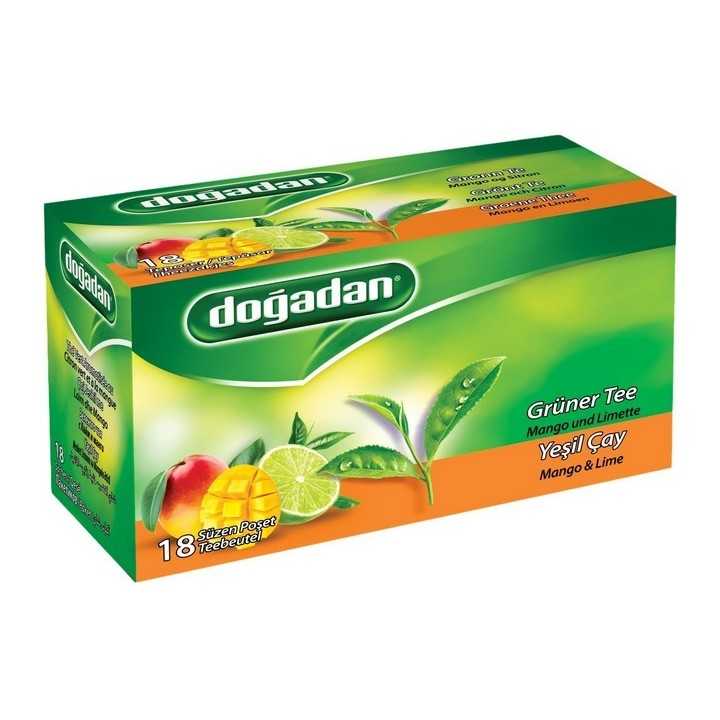Thé Vert au Mangue et Citron Vert – Doğadan Yeşil Çay Mango & Lime 12x20 | Infusion turque exotique et antioxydante