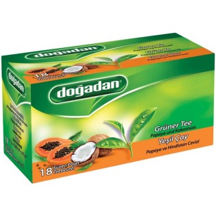 Dogadan Yesil Cay Papaya Coconut Bitki Cayi X12