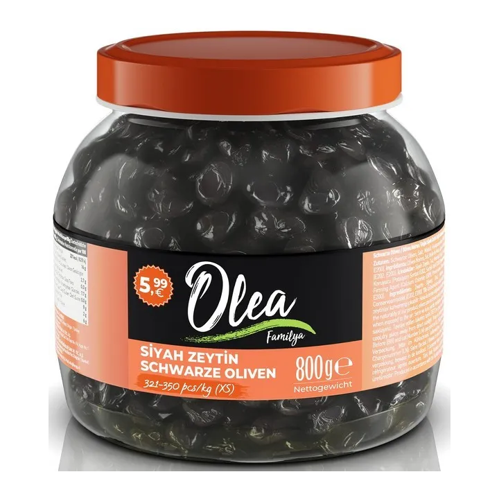 Olea Siyah Zeytin 321-350 Klb 800G 6X1 6