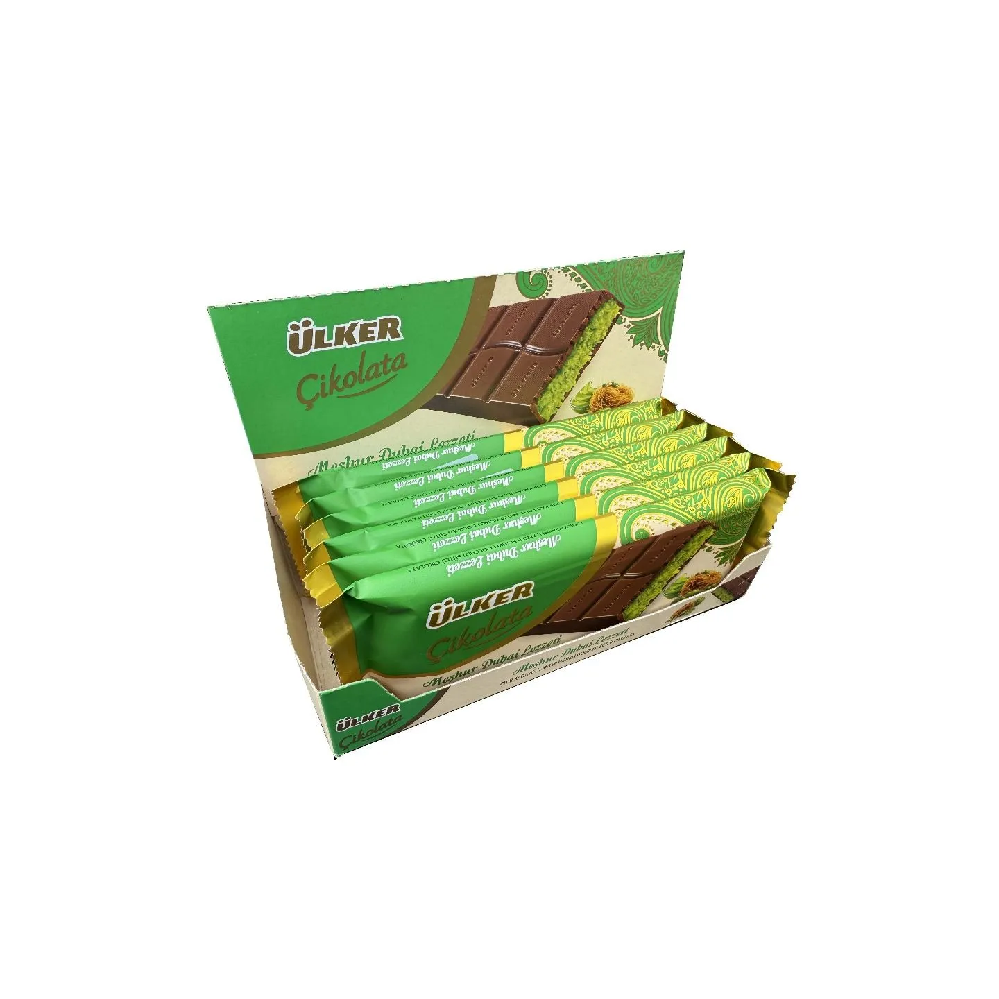 6 Chocolats Dubai Pistache & Kunefe Amazone Ulker- Boite De 6 X 93G