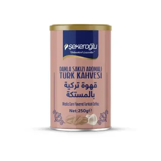 Sekeroglu Damla Sakizli (Mastic) Turk Kahvesi Teneke Kutu 250Grx 12