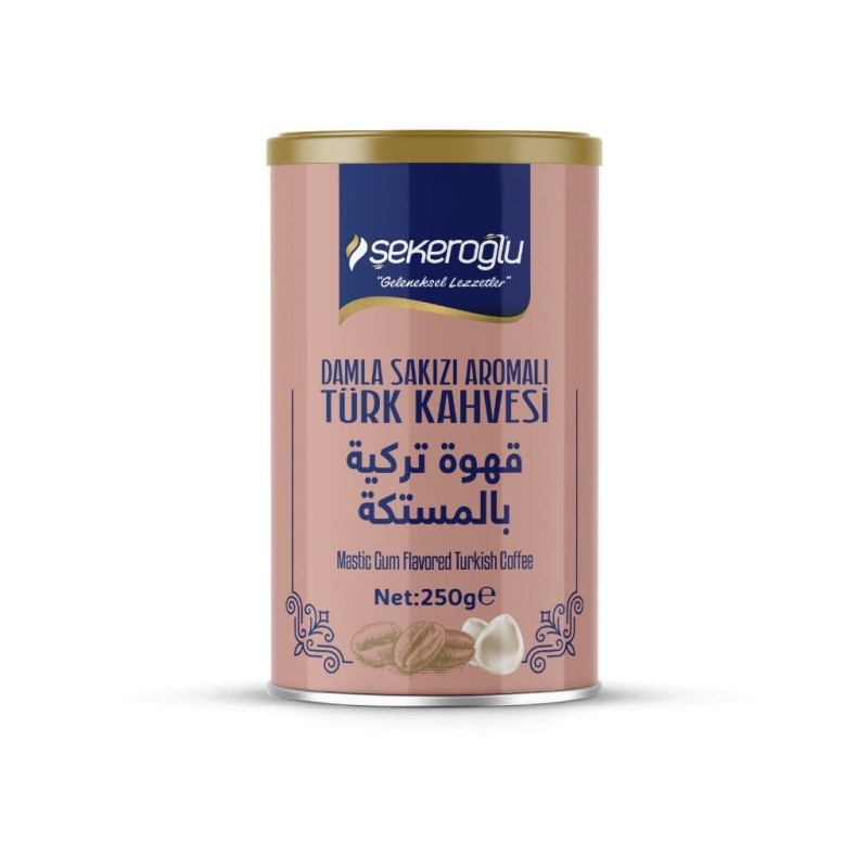 Sekeroglu Damla Sakizli (Mastic) Turk Kahvesi Teneke Kutu 250Grx 12 Sekeroglu Damla Sakizli (Mastic) Turk Kahvesi Teneke Kutu 250Grx 12