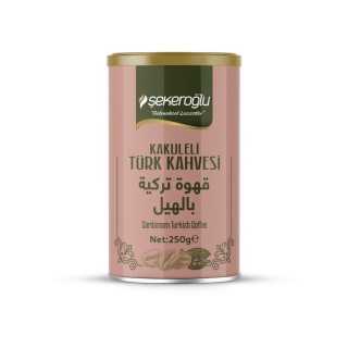 Sekeroglu Kakuleli (Cardamome) Turk Kahvesi Teneke Kutu 250Grx12