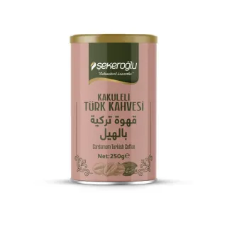 Sekeroglu Kakuleli (Cardamome) Turk Kahvesi Teneke Kutu 250Grx12