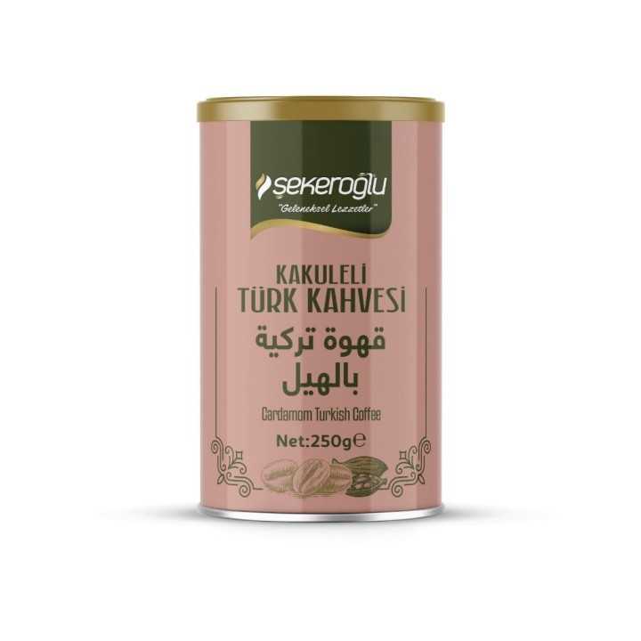 Sekeroglu Kakuleli (Cardamome) Turk Kahvesi Teneke Kutu 250Grx12