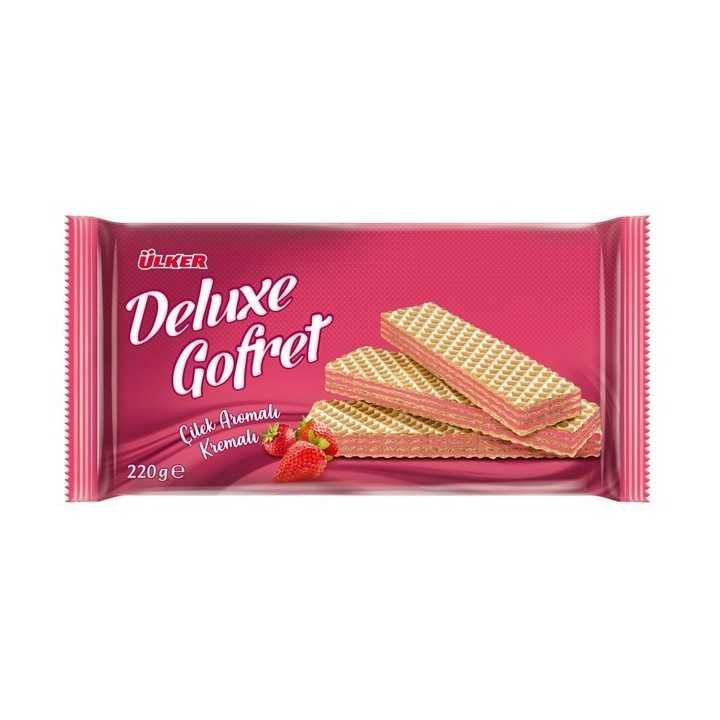 Ulker Deluxe Cilekli Gofret 220Gr X10