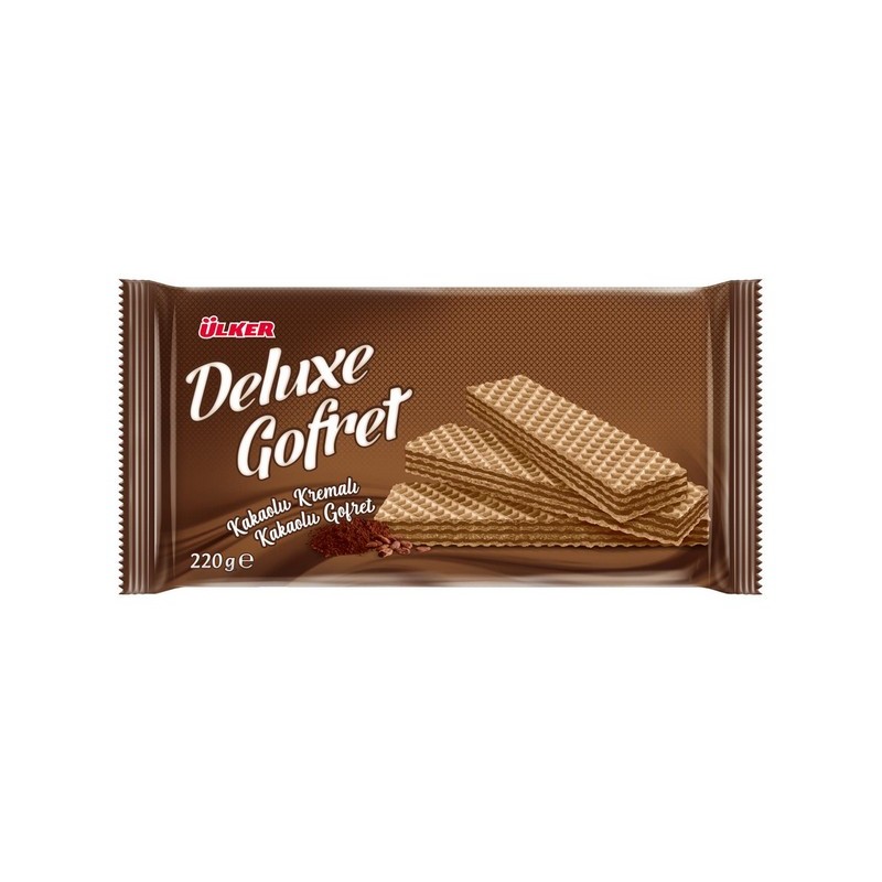 Ulker Deluxe Kakaolu Gofret 220Gr X10 Ulker Deluxe Kakaolu Gofret 220Gr X10