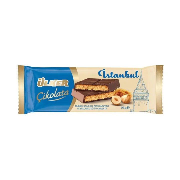 36 Chocolat Istanbul Ulker - Tablette 93G Fourree Noisette & Kadaif - Lot De 36