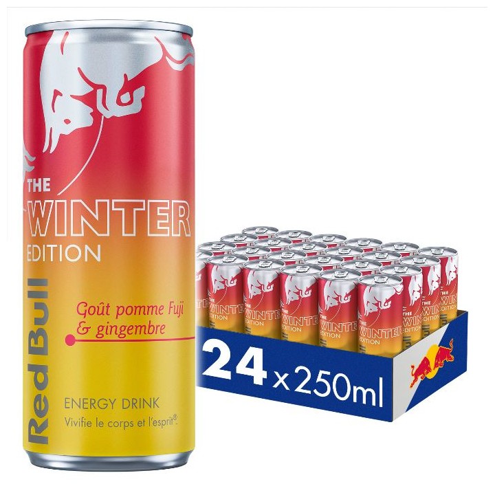 24 Red Bull Winter Edition – Pomme Fuji Gingembre 24x250ml | Boisson énergisante édition hiver