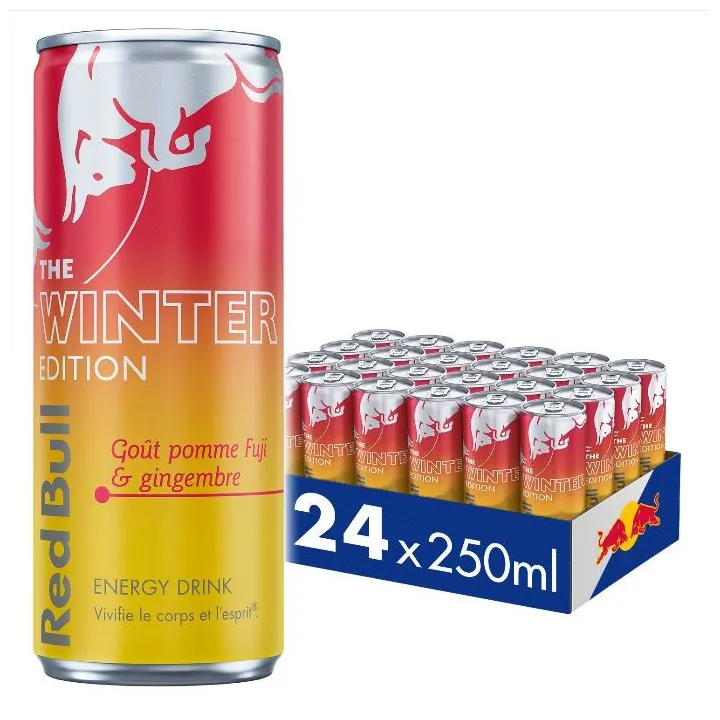 24 Red Bull Winter Edition – Pomme Fuji Gingembre 24x250ml | Boisson énergisante édition hiver