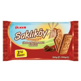 Saklikoy Cikolatali Kremali Biskuvi 3X100G (12X1 12)