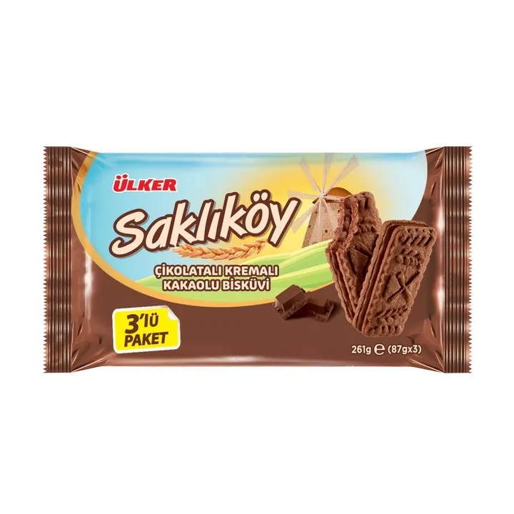 Saklikoy Cikolatali Kremali Biskuvi 3X87G (12X1 12)