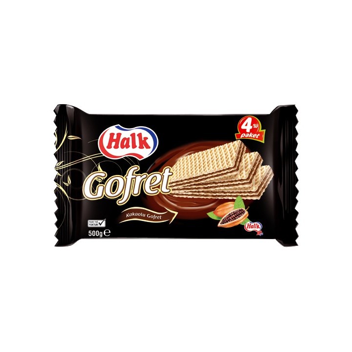 Halk Gofret Kakao 500Gr X12